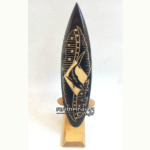 bali surfboard black carving wood stand handicraft sbbcws6