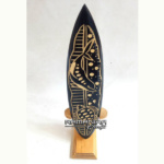 bali surfboard black carving wood stand handicraft sbbcws8