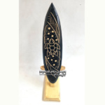 bali surfboard black carving wood stand handicraft sbbcws9