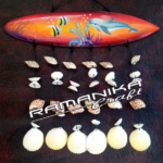 bali sea shell wind chimes surfboard handicraft cmsass1