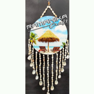 bali shell wind chimes wall top wooden printing handicraft cmwwps3