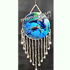 bali shell wind chimes wall top wooden printing handicraft cmwwps4