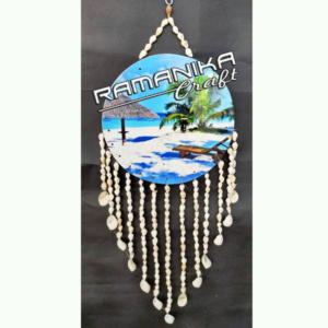 bali shell wind chimes wall top wooden printing handicraft cmwwps5