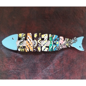bali wooden magnetic flat name fish mgfnfp1