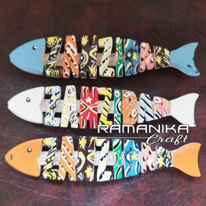 bali wooden magnetic flat name fish mgfnfp