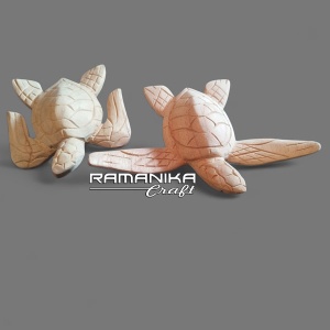 bali wooden statue standing turtle handicraft stestsw