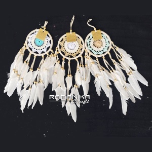 bali dreamcatcher chicken feather combination knitting handicraft dccfck
