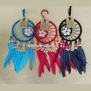 bali dreamcatcher chicken feather shell knitting handicraft dccfsk