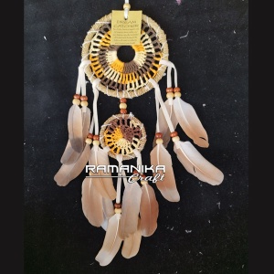 bali dreamcatcher chicken feather double knitting handicraft dcdkks1