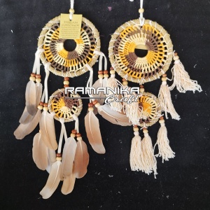 bali dreamcatcher chicken feather double knitting handicraft dcdkks