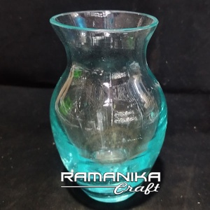 bali blown glass wood flower vase jug handicraft gwfvj