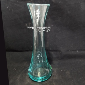 bali blown glass wood long flower vase handicraft gwlfv