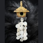 bali capiz wind chimes top bird house handicraft cmctbh1