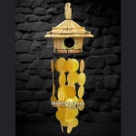 bali capiz wind chimes top bird house handicraft cmctbh2