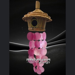 bali capiz wind chimes top bird house handicraft cmctbh3
