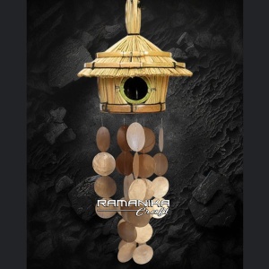 bali capiz wind chimes top bird house handicraft cmctbh4