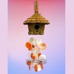 bali capiz wind chimes top bird house handicraft cmctbh7
