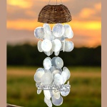 bali capiz wind chimes top rattan basket handicraft cmctrb1