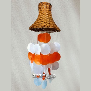 bali capiz wind chimes top rattan basket handicraft cmctrb4