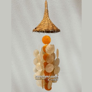 bali capiz wind chimes top rattan basket handicraft cmctrb7