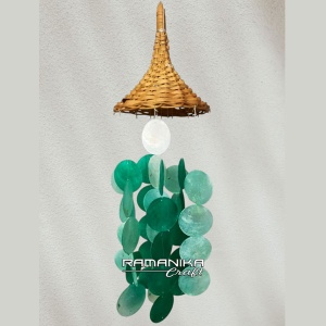 bali capiz wind chimes top rattan basket handicraft cmctrb8