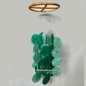 bali capiz wind chimes top rattan circle handicraft cmctrc1