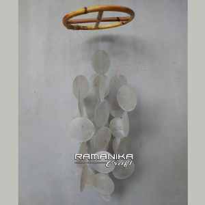 bali capiz wind chimes top rattan circle handicraft cmctrc3