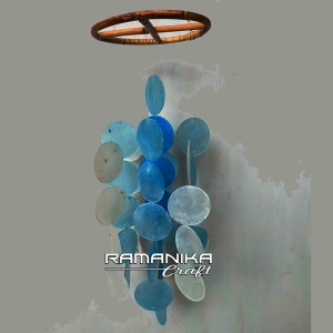 bali capiz wind chimes top rattan circle handicraft cmctrc4