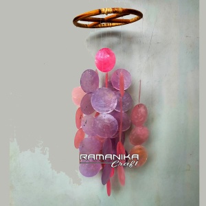 bali capiz wind chimes top rattan circle handicraft cmctrc6