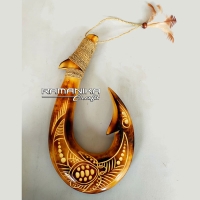 Bali Wall Hanging Carving Burning Fishing Hook Handicraft