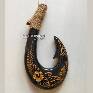 bali wall hanging carving fishing hook handicraft hwcfh3