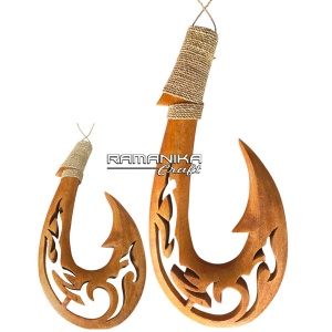bali wall hanging scroll fishing hook handicraft hwsfh5